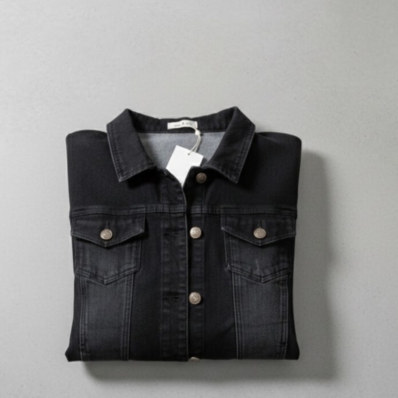 NEW! Nordstrom Black Jean Jacket sz 2X NWT - Picture 2 of 6